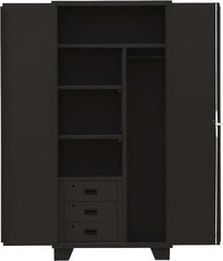 Jamco - 3 Shelf Locking Storage Cabinet - Steel, 36" Wide x 24" Deep x 78" High, Black - Exact Tooling
