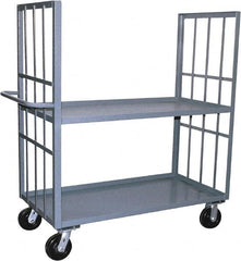 Jamco - 3,000 Lb Capacity, 2 Shelf, 2-Sided Steel Slat Truck - 24" Long x 48" Wide x 57" High, 6" Diam Phenolic Wheels - Exact Tooling