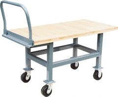 Jamco - 2,000 Lb Capacity Platform Truck - Hardwood Deck, 30" OAW, 26" Platform Height, Phenolic Casters - Exact Tooling