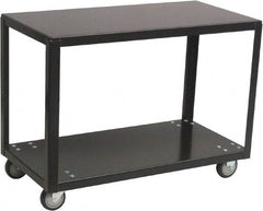 Jamco - 800 Lb Capacity, 48" Wide x 24" Long x 28" High Transport Cart - 2 Shelf, Steel, 2 Rigid/2 Swivel Casters - Exact Tooling