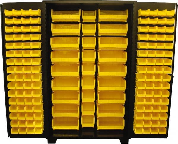 Jamco - 155 Bin Storage Cabinet - Steel, 48" Wide x 24" Deep x 78" High, Black - Exact Tooling
