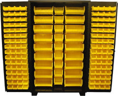 Jamco - 155 Bin Storage Cabinet - Steel, 48" Wide x 24" Deep x 78" High, Black - Exact Tooling