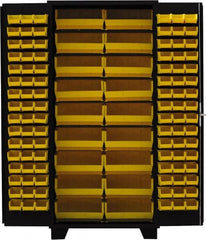 Jamco - 114 Bin Storage Cabinet - Steel, 36" Wide x 24" Deep x 78" High, Black - Exact Tooling