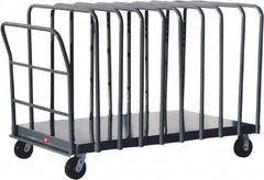 Jamco - 1,800 Lb Capacity Adjustable Panel Truck - Steel Deck, 48" OAW, 9" Platform Height, Phenolic Casters - Exact Tooling