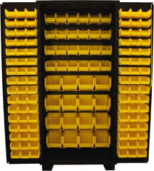 Jamco - 136 Bin Storage Cabinet - Steel, 36" Wide x 24" Deep x 78" High, Black - Exact Tooling