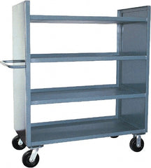 Jamco - 3,000 Lb Capacity, 4 Shelf, 2-Sided Steel Shelf Truck - 24" Long x 48" Wide x 57" High, 6" Diam Phenolic Wheels - Exact Tooling