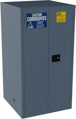 Jamco - 2 Door, 2 Shelf, Blue Steel Double Wall Safety Cabinet for Flammable and Combustible Liquids - 65" High x 34" Wide x 34" Deep, Manual Closing Door, 3 Point Key Lock, 60 Gal Capacity - Exact Tooling