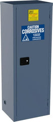 Jamco - 1 Door, 3 Shelf, Blue Steel Double Wall Safety Cabinet for Flammable and Combustible Liquids - 65" High x 18" Wide x 23" Deep, Self Closing Door, 3 Point Key Lock, 24 Gal Capacity - Exact Tooling