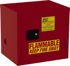 Jamco - 1 Door, 1 Shelf, Red Steel Double Wall Safety Cabinet for Flammable and Combustible Liquids - 22" High x 18" Wide x 23" Deep, Manual Closing Door, 3 Point Key Lock, 12 Gal Capacity - Exact Tooling