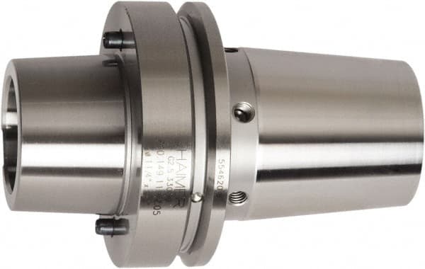 HAIMER - 25mm Hole Diam, HSK80F Taper Shank Shrink Fit Tool Holder & Adapter - 76.2mm Projection, 46.5mm Nose Diam, 49mm Clamping Depth, 33,000 RPM, Through Coolant - Exact Tooling