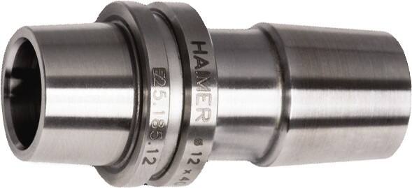 HAIMER - 8mm Hole Diam, HSK25E Taper Shank Shrink Fit Tool Holder & Adapter - 50mm Projection, 14mm Nose Diam, 27mm Clamping Depth, 25,000 RPM - Exact Tooling