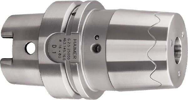HAIMER - 5/8" Hole Diam, HSK63A Taper Shank Shrink Fit Tool Holder & Adapter - 85mm Projection, 1.81" Nose Diam, 2.01" Clamping Depth, 25,000 RPM - Exact Tooling