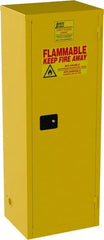 Jamco - 1 Door, 3 Shelf, Yellow Steel Double Wall Safety Cabinet for Flammable and Combustible Liquids - 65" High x 18" Wide x 23" Deep, Self Closing Door, 3 Point Key Lock, 24 Gal Capacity - Exact Tooling