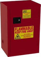 Jamco - 1 Door, 2 Shelf, Red Steel Double Wall Safety Cabinet for Flammable and Combustible Liquids - 35" High x 18" Wide x 23" Deep, Self Closing Door, 3 Point Key Lock, 18 Gal Capacity - Exact Tooling