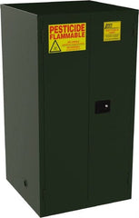 Jamco - 2 Door, 2 Shelf, Green Steel Double Wall Safety Cabinet for Flammable and Combustible Liquids - 65" High x 34" Wide x 34" Deep, Manual Closing Door, 3 Point Key Lock, 60 Gal Capacity - Exact Tooling