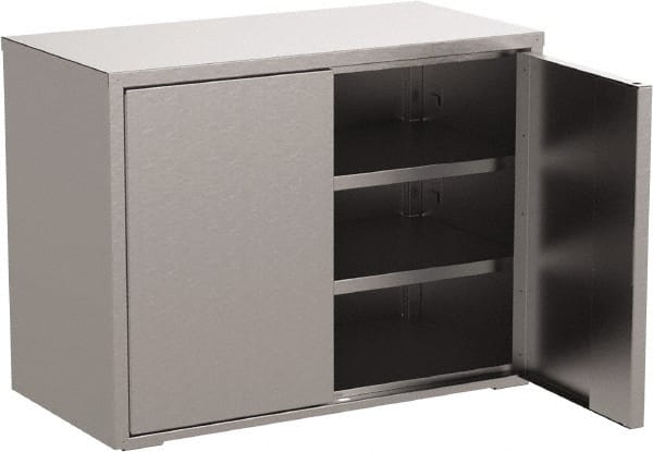 Jamco - 2 Shelf Locking Storage Cabinet - Stainless Steel, 36" Wide x 18" Deep x 37" High - Exact Tooling