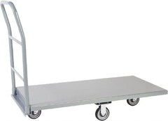 Jamco - 1,200 Lb Capacity Platform Truck - Steel Deck, 72" OAW, 9" Platform Height, Urethane Casters - Exact Tooling