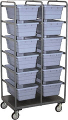 Jamco - 1,200 Lb Load Capacity, Plastic Tote Truck - 36" Wide x 26" Long x 72" High, Gray - Exact Tooling