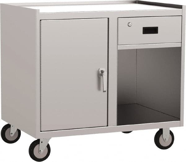 Jamco - 36" Wide x 34" High x 24" Deep, Mobile Closed Cabinet - 1,200 Lb Capacity, 18" Shelf Clearance - Exact Tooling