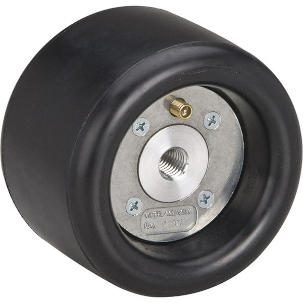Dynabrade - 3-1/4" Wheel OD, 3" Wheel Width, 7,000 RPM, Aluminum, Pneumatic Wheel without Hub - 10-11/16" Long x 3" Wide, 1" Wheel Arbor Hole, For Use with 13204, 13505, 13515 & 13520 Dynastraight Air-Powered Abrasive Finishing Tools - Exact Tooling