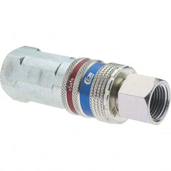 Dynabrade - 2 Piece 3/8" Body 3/8 NPT 150 psi Brass/Steel Industrial Pneumatic Coupling Plug Set - Exact Tooling