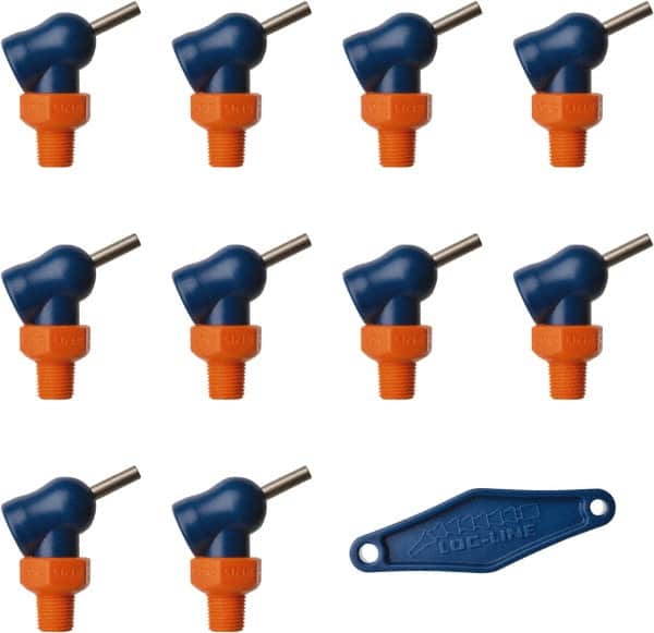 Loc-Line - 1/8" Hose Inside Diam, High-Pressure Coolant Hose Nozzle - NPT, for Use with Loc-Line Modular Hose System, 10 Pieces - Exact Tooling