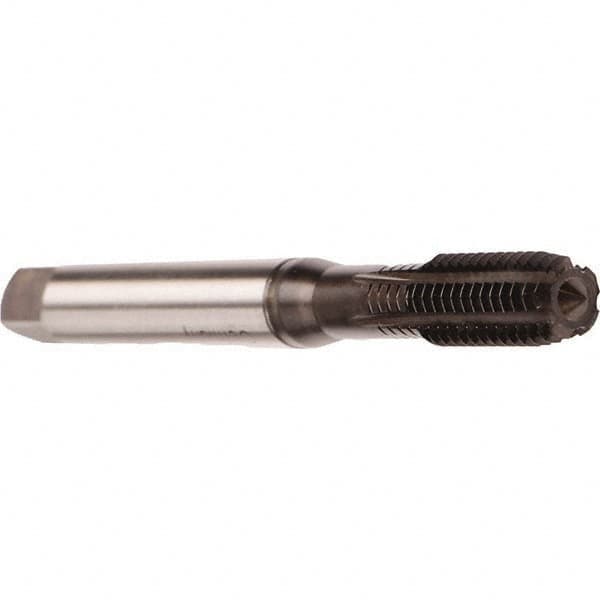 Emuge - M8x1.25 Metric 6HX Modified Bottoming Thread Forming Tap - Cobalt, Nitride Finish, 90mm OAL, 20mm Thread Length, Right Hand Thread, Series Druck - Exact Tooling
