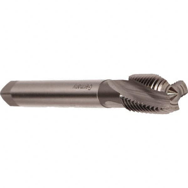 Emuge - 1-1/2 - 11" BSPP, 6 Flutes, Modified Bottoming Chamfer, Bright Finish, Cobalt British Standard Pipe Tap - 1.4173" Shank Diam, 1.1417" Square Size, Series Rekord D - Exact Tooling