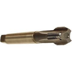 Emuge - #10-32 UNF 2BX 3 Flute TiCN Finish Cobalt Straight Flute Machine Tap - Modified Bottoming, Right Hand Thread, 2.756" OAL, 0.512" Thread Length, Oversize, Through Coolant - Exact Tooling