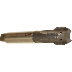 Emuge - M16x2.00 Metric Coarse 6HX 3 Flute TiCN Finish Cobalt Straight Flute Machine Tap - Modified Bottoming, Right Hand Thread, 110mm OAL, 27mm Thread Length, Oversize, Through Coolant - Exact Tooling