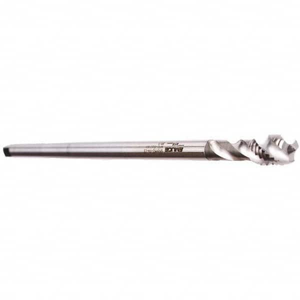 Emuge - M8x1.25 3 Flute Bright Finish Cobalt Spiral Flute Extension Tap - Modified Bottoming Chamfer, 180mm OAL, 6H Class of Fit, Series Enorm - Exact Tooling