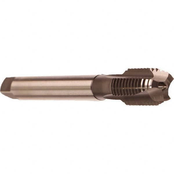 Emuge - 1/2-20 UNF, 3 Flute, Nitride Finish, Cobalt Spiral Point Tap - Modified Bottoming Chamfer, Right Hand Thread, 3-15/16" OAL, 0.866" Thread Length, 0.367" Shank Diam, 3BX Class of Fit, Series Rekord B - Exact Tooling