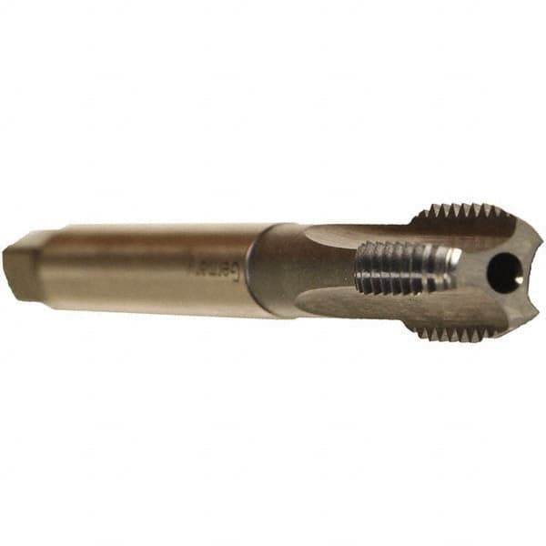 Emuge - 7/16-14 UNC 2BX 3 Flute TiCN Finish Cobalt Straight Flute Machine Tap - Bottoming, Right Hand Thread, 3.937" OAL, 0.866" Thread Length, Oversize, Through Coolant - Exact Tooling