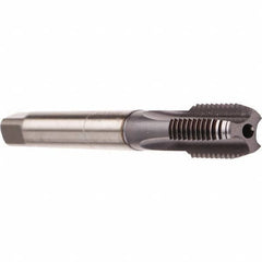 Emuge - M12x1.50 Metric Fine 6HX 4 Flute TiCN Finish Cobalt Straight Flute Machine Tap - Modified Bottoming, Right Hand Thread, 100mm OAL, 22mm Thread Length, Oversize, Through Coolant - Exact Tooling