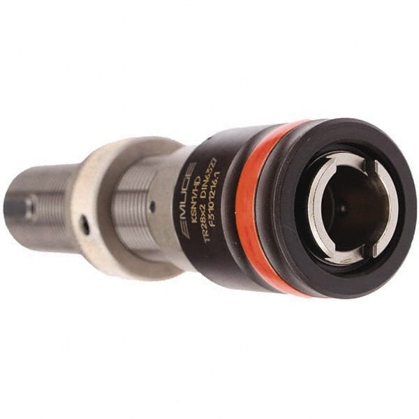 Emuge - Tr 28x2.00 Threaded Shank Tension & Compression Tapping Chuck - M3 Min Tap Capacity, 80mm Projection, Size 1 Adapter, Quick Change, Through Coolant - Exact Tooling