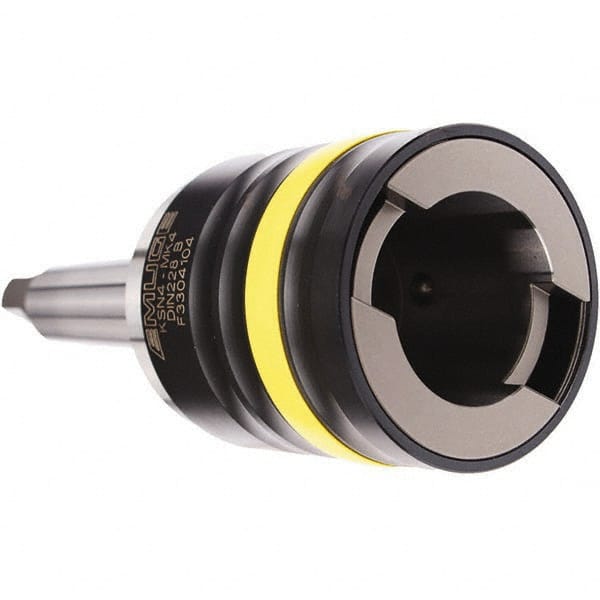 Emuge - 5MT Taper Shank Tension & Compression Tapping Chuck - M14 Min Tap Capacity, 105.5mm Projection, Size 4 Adapter, Quick Change - Exact Tooling