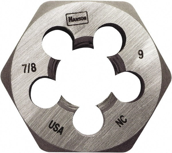Irwin Hanson - 1-14 UNS Thread, 1-13/16" Hex, Right Hand Thread, Hex Rethreading Die - Carbon Steel - Exact Tooling