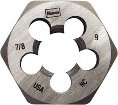 Irwin Hanson - 7/8-14 UNF Thread, 1-13/16" Hex, Right Hand Thread, Hex Rethreading Die - Carbon Steel - Exact Tooling