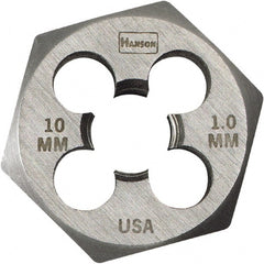 Irwin Hanson - M16x1.00 Metric Fine Thread, 1-7/16" Hex, Right Hand Thread, Hex Rethreading Die - Carbon Steel - Exact Tooling