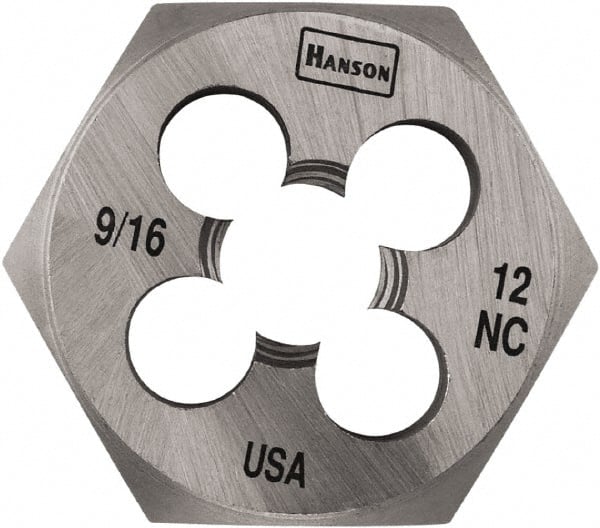 Irwin Hanson - 3/4-10 UNC Thread, 1-7/16" Hex, Right Hand Thread, Hex Rethreading Die - Carbon Steel - Exact Tooling