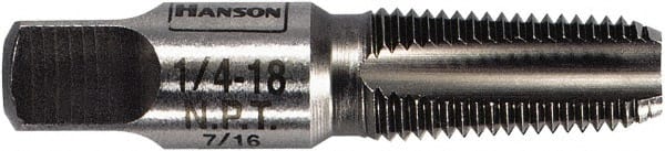 Irwin Hanson - 1/2-14 NPT Thread, 4 Flute Standard Pipe Tap - Bright Finish, Carbon Steel - Exact Tooling