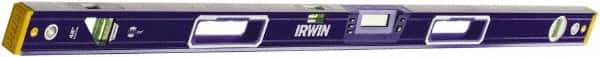 Irwin - 48" Long 3 Vial Box Beam Level - Aluminum, Blue - Exact Tooling