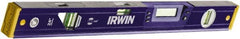 Irwin - 24" Long 3 Vial Box Beam Level - Aluminum, Blue - Exact Tooling