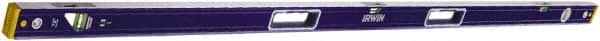 Irwin - 96" Long 3 Vial Box Beam Level - Aluminum, Blue - Exact Tooling
