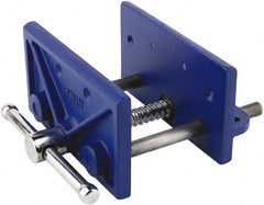 Irwin - 6-1/2" Jaw Width, 4-1/2" Jaw Opening, 2" Throat Depth, Woodworking Vise - Standard Spindle - Exact Tooling