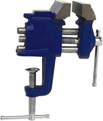 Irwin - 3" Jaw Width, 2" Opening Capacity, 3" Throat Depth, Steel Stationary Bench Vise - Clamp-On Base Attachment, Anvil - Exact Tooling