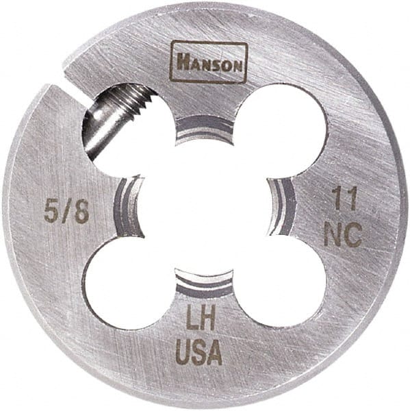 Irwin Hanson - 1-3/8 - 6 UNC Thread, 3" Outside Diam Carbon Steel Round Die - 1" Thick, Right Hand Thread, Adjustable - Exact Tooling