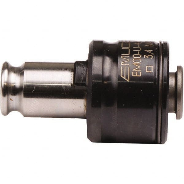 Emuge - 0.1772" Tap Shank Diam, 0.1339" Tap Square Size, #0 Tapping Adapter - 0.8661" Projection, 0.8661" Tap Depth, 1.6339" OAL, 0.5118" Shank OD, Through Coolant, Series EM00-U - Exact Tooling