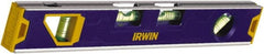 Irwin - Magnetic 12" Long 4 Vial Torpedo Level - Aluminum, Blue - Exact Tooling