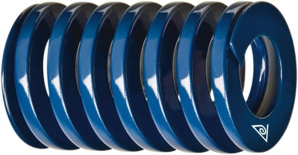 Associated Spring Raymond - 2-1/2" Hole Diam, 1-1/2" Rod Diam, 3" Free Length, Blue Die Spring - 2293 Lb Max Deflection, 1.3228" Max Deflection, Medium Duty, Chromium Alloy Steel - Exact Tooling
